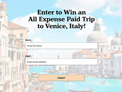 Daily UI Challenge #001 - Venice Giveaway Signup Page dailyui design ux web