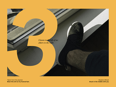 Stuck In The Middle With You clarks folk neue photography spotify typography ui yellow