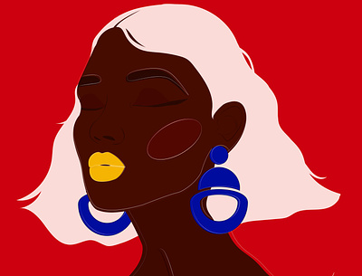 Patience african woman black woman bold design female art female character female designers female portrait illustration peace powerful vector