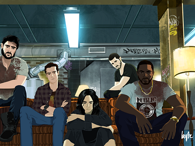 The Boys background art character art character design comic book design digital art environment study female character illustration male character the boys tv show