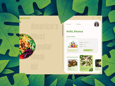Take on Hello Fresh- Food App UI Concept design minimal ui web