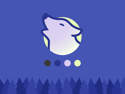 Guardian Icon forest midnight moon nature wolf