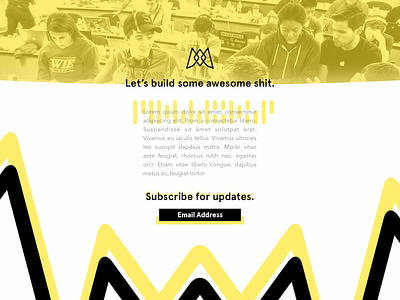 MHacks: Refactor Placeholder bright edgy hackathon one pager website yellow