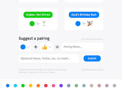 Messenger Pairings Pt. 2 color emoji facebook ui zuck
