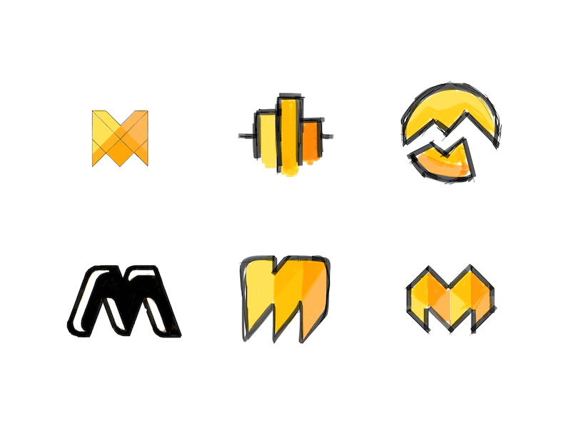 MHacks Logo Concepts branding concepts iteration logo sketches