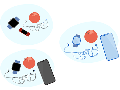 Devices + wellbeing design flat illustration ux vector