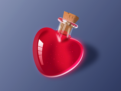 Love Potion bottle game art glass heart illustration love potion vector