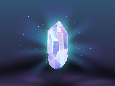 Glowing Crystal crystal game game art gem glow illustration light opalescent particles quartz stone vector