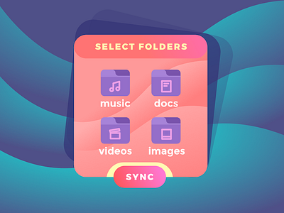 Folder Selector 90s button card color cute folder icon interface select ui wave window