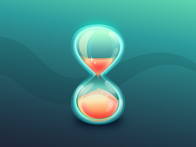 Hourglass Icon 80s glass gloss hourglass icon illustration loading neon shine timer wait