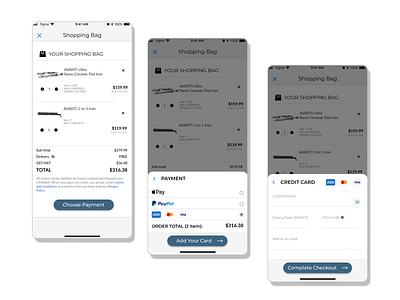 Credit Card Checkout - Mobile app checkout design mobile ui ux