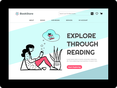 Landing Page for a Bookstore design illustration landingpage ui website