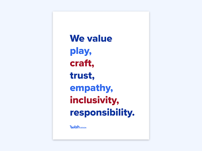 Our Values branding design principles posters principles values wish wish design
