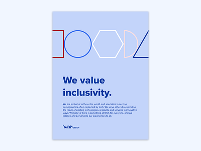 We Value Inclusivity branding design principles posters principles values wish wish design