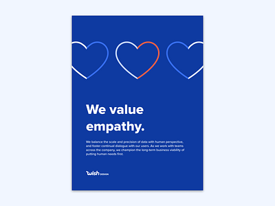 We Value Empathy branding design principles posters principles values wish wish design