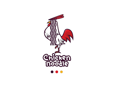 Chicken Noodle animal animal art animal logo design food fun illustration logo noodle restaurant branding restaurant logo typogaphy
