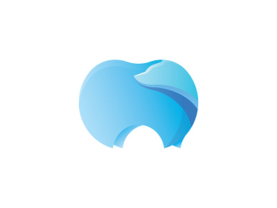 dribbble polar animal art animal logo bear blue cold cool dental dental logo fresh gradient design gradient logo logo polar tooth