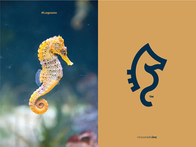Seahorse - Logozoo blue branding brands challenge clean design designer diseñador horse identity instagram line logo logos logozoo sea seahorse simple yellow