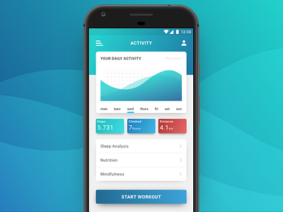 Health App android app google health material design pixel sport ui