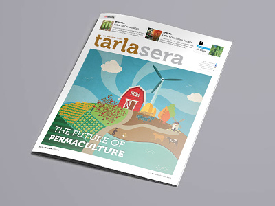 tarlasera magazine cover agriculture cover farm flat illustration magazine permaculture tarlasera