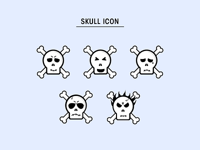 Skull Icons angry emoji happy icon icons illustration sad skull smile