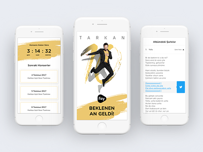 Tarkan Landing Page - fizy calender fizy ios landing page mobile music sahre tarkan twitter ui ux website