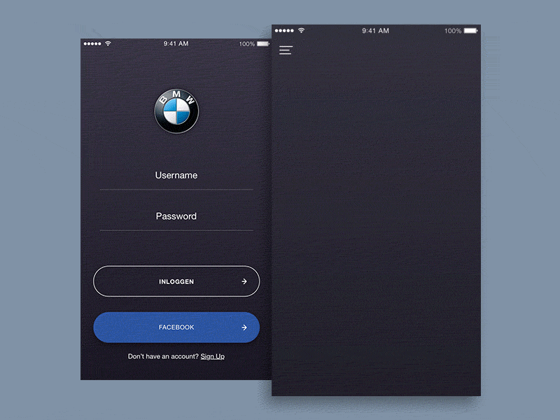 BMW parallax concept animation app bmw experiment gif interaction ios mobile parallax phone ui ux