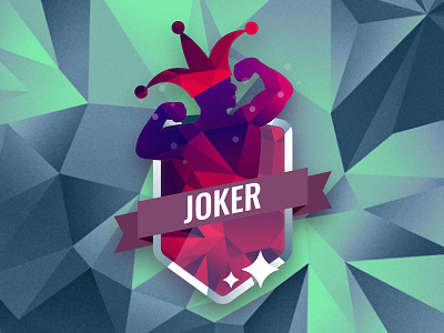 Joker badge game illustration jack jester joker triangular