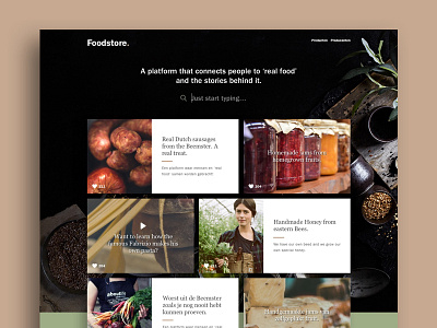 Foodstore concept authentic food real food responsive site ui ux website