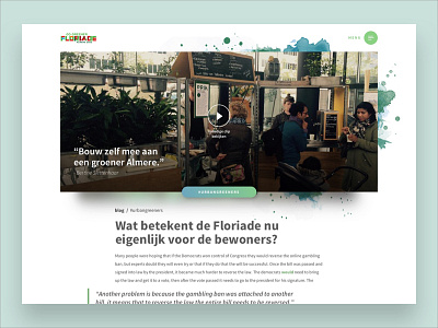 Floriade article detail nature site ui ux video web website