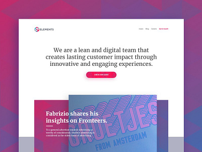 Elements site experiment