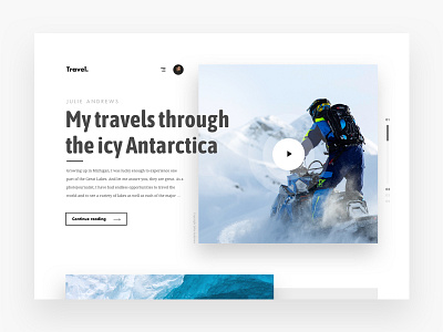 Travel Stories Antarctica clean design flat landingpage minimal travel ui uidesign ux web web design website