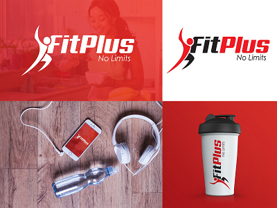 FIT PLUS (LOGO DESIGN) branding design fitness illustration logo plus typography workout