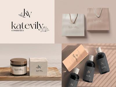 KV KATEVILY COSMETIC (LOGO DESIGN) beauty cosmetic design graphic design illustration logo product vector