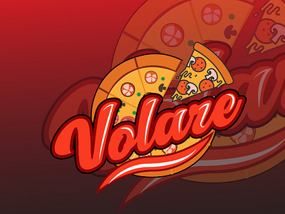 Volare Logo Design design food logo fun graphic design il illustration logo pizza vector