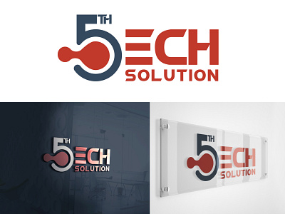 5th-Ech Solutions (Logo Design) brand identity design graphic design logo vector