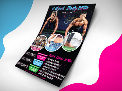 6 WEEK BODY BLITZ FLYER bootcamp design fitness flyer graphic design