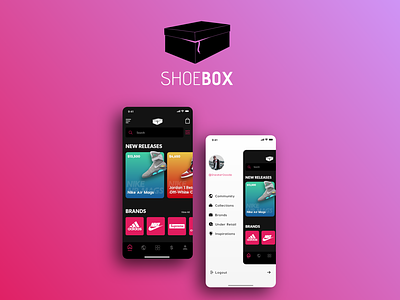 ShoeBox App app mockup portfolio uidesign uidesign uiuxdesign adobexd uidesigner