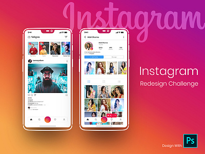 Instagram redign challenge instagram instagram post instagram template mobile app mobile app design mobile ui mobileapp mobileappdesign photography photoshop redesign