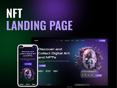 NFT Landing Page art branding concept landingpage nft nftart nftlandingpage nftwebsite ui uiux ux website