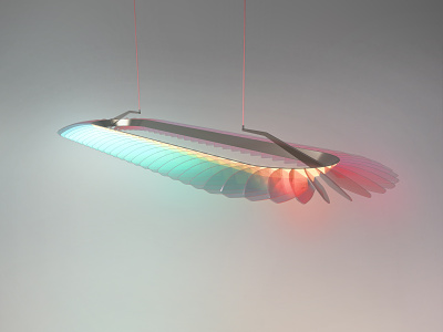 Feather light concept design featherlight industrial design interior products keyshot lamp modipow pendant lamp product design rendering