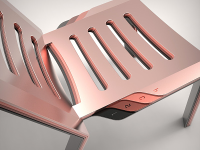 Stack chair concept design copper furniture design industrial design keyshot modipow product design product presentation render rendering