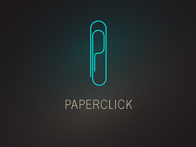Logo design for Paperclick brand clevver design glow icon logo p paperclip simple smart