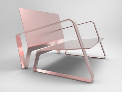Copper one-sheet chair chair cool design furniture furniture design industrialdesign interiordesign product product branding productdesign render rendering sheet metal