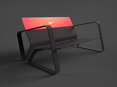 Nike Bench Pink bench chair design furniture industrial design interior design keyshot nike product design render sheet metal sporty