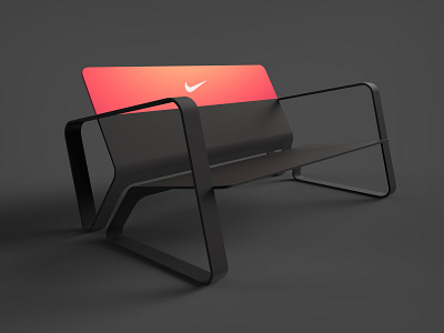 Nike Bench Pink bench chair design furniture industrial design interior design keyshot nike product design render sheet metal sporty