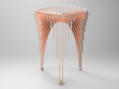 Rose 'waterfall' stool chair concept design copper design furniture furniture design industrial design keyshot modipow modular product design product presentation render rendering table