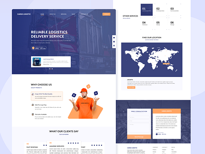 Cargo Logistic Web design branding clean design graphic design illustration landingpage minimal design mobile app mobile design u ui uidesign webdesign website