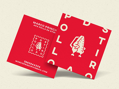 Pollo Da Stiro Business Card brand branding business card logo pizzaboy red visual identity