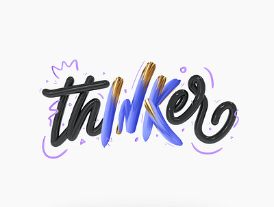 thinker design lettering lettering typo lettering artist typogaphy